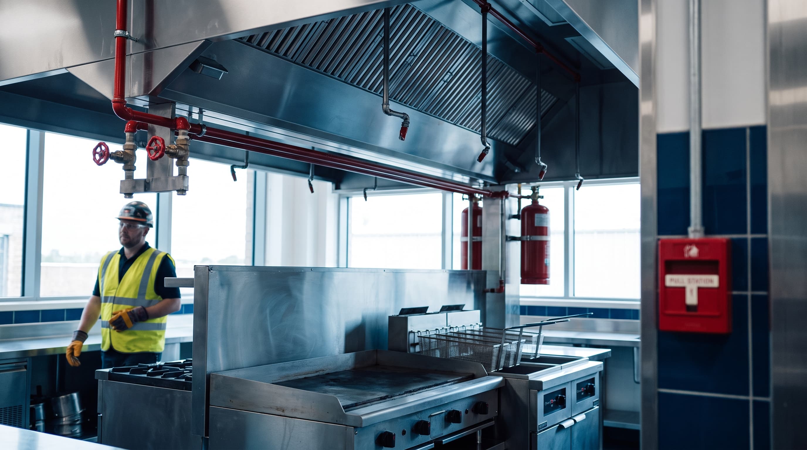 Commercial kitchen hood suppression system